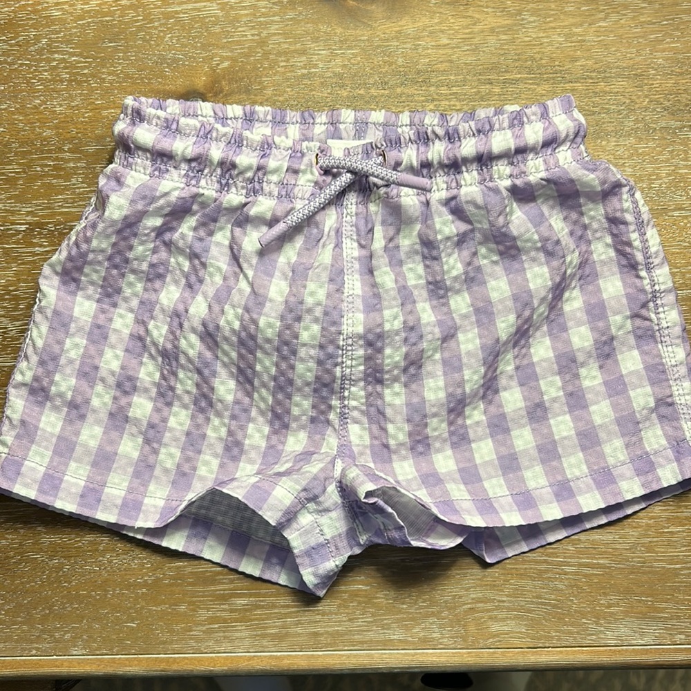 Zara boys purple gingham bathing suit size 4-5.  Perfect condition!